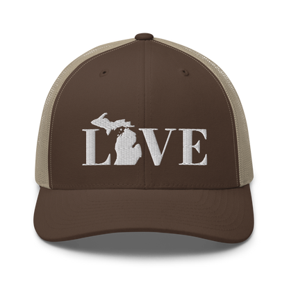 Michigan 'Love' Trucker Hat (Didone Font)