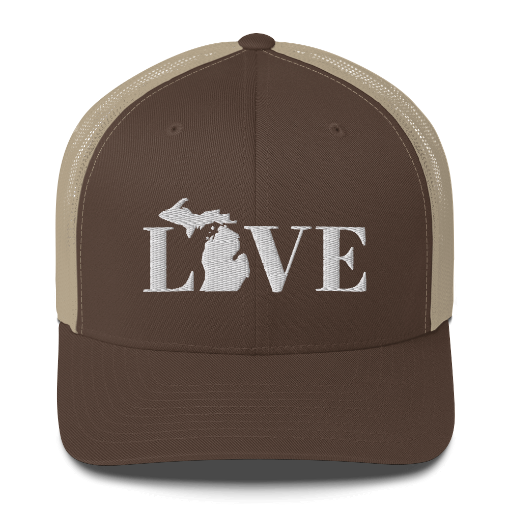 Michigan 'Love' Trucker Hat (Didone Font)