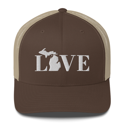 Michigan 'Love' Trucker Hat (Didone Font)