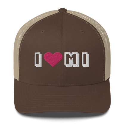 Michigan 'I ❤️ MI' Trucker Hat (Arcade Font)