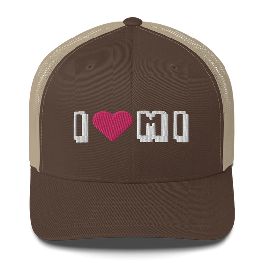 Michigan 'I ❤️ MI' Trucker Hat (Arcade Font)