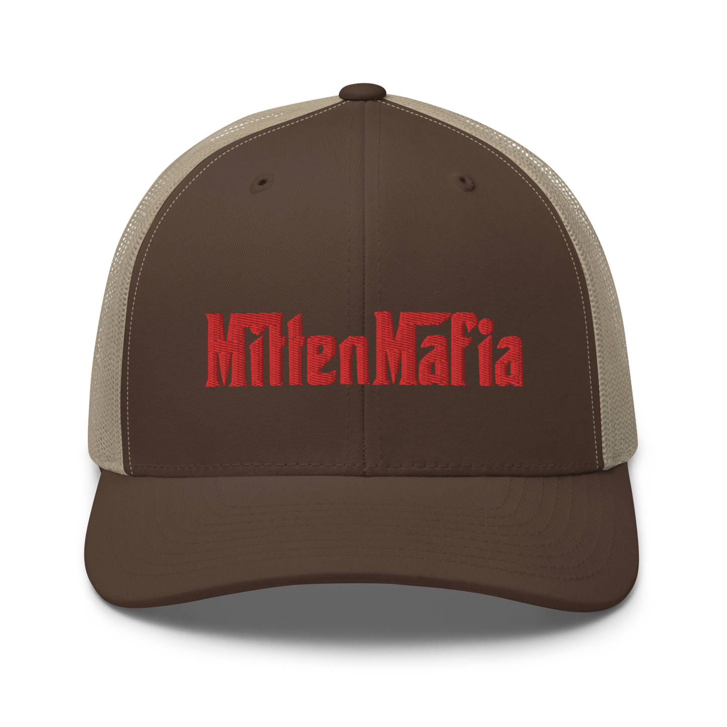 Michigan 'MittenMafia' Trucker Hat (Gangster Font) | Red Embroidery