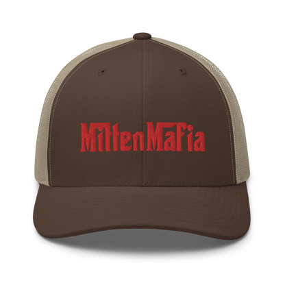 Michigan 'MittenMafia' Trucker Hat (Gangster Font) | Red Embroidery