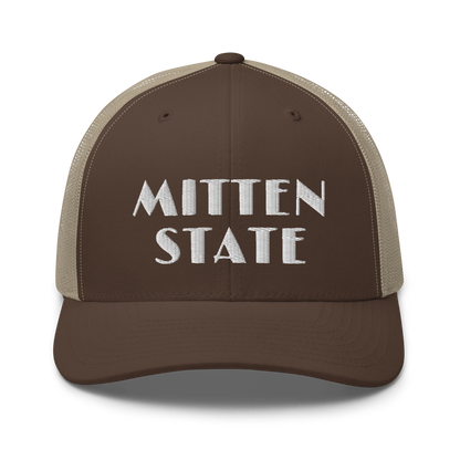 Michigan 'Mitten State' Trucker Hat (Art Deco Font)