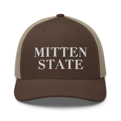 Michigan 'Mitten State' Trucker Hat (Didone Font)