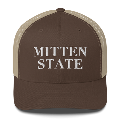 Michigan 'Mitten State' Trucker Hat (Didone Font)