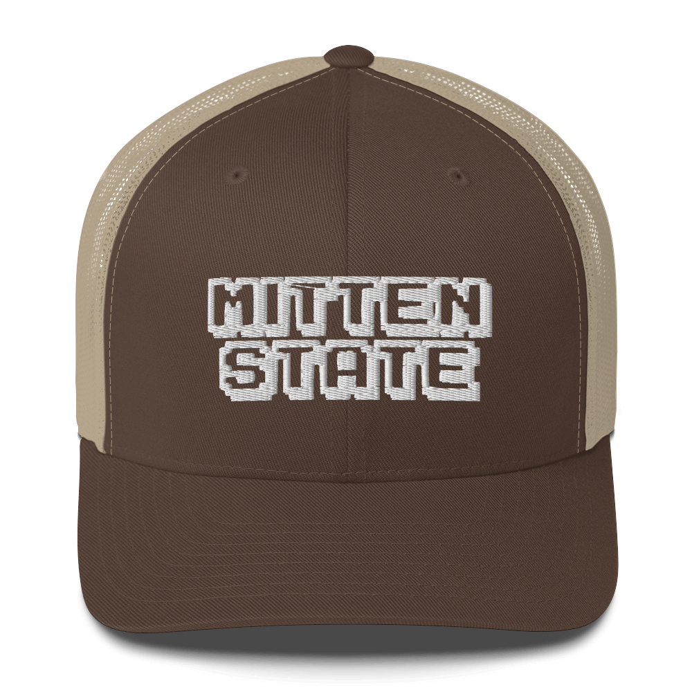 Michigan 'Mitten State' Trucker Hat (Arcade Font)