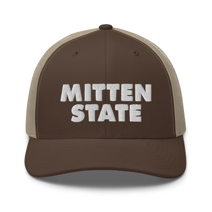 Michigan 'Mitten State' Trucker Hat (Geometric Sans Font)