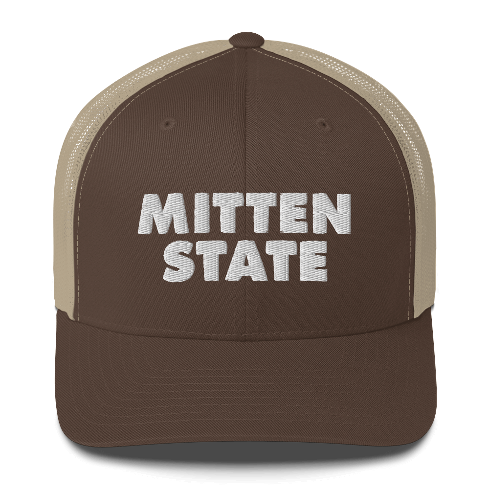 Michigan 'Mitten State' Trucker Hat (Geometric Sans Font)