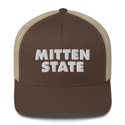 Michigan 'Mitten State' Trucker Hat (Geometric Sans Font)