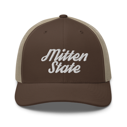 Michigan 'Mitten State' Trucker Hat (Script Font)