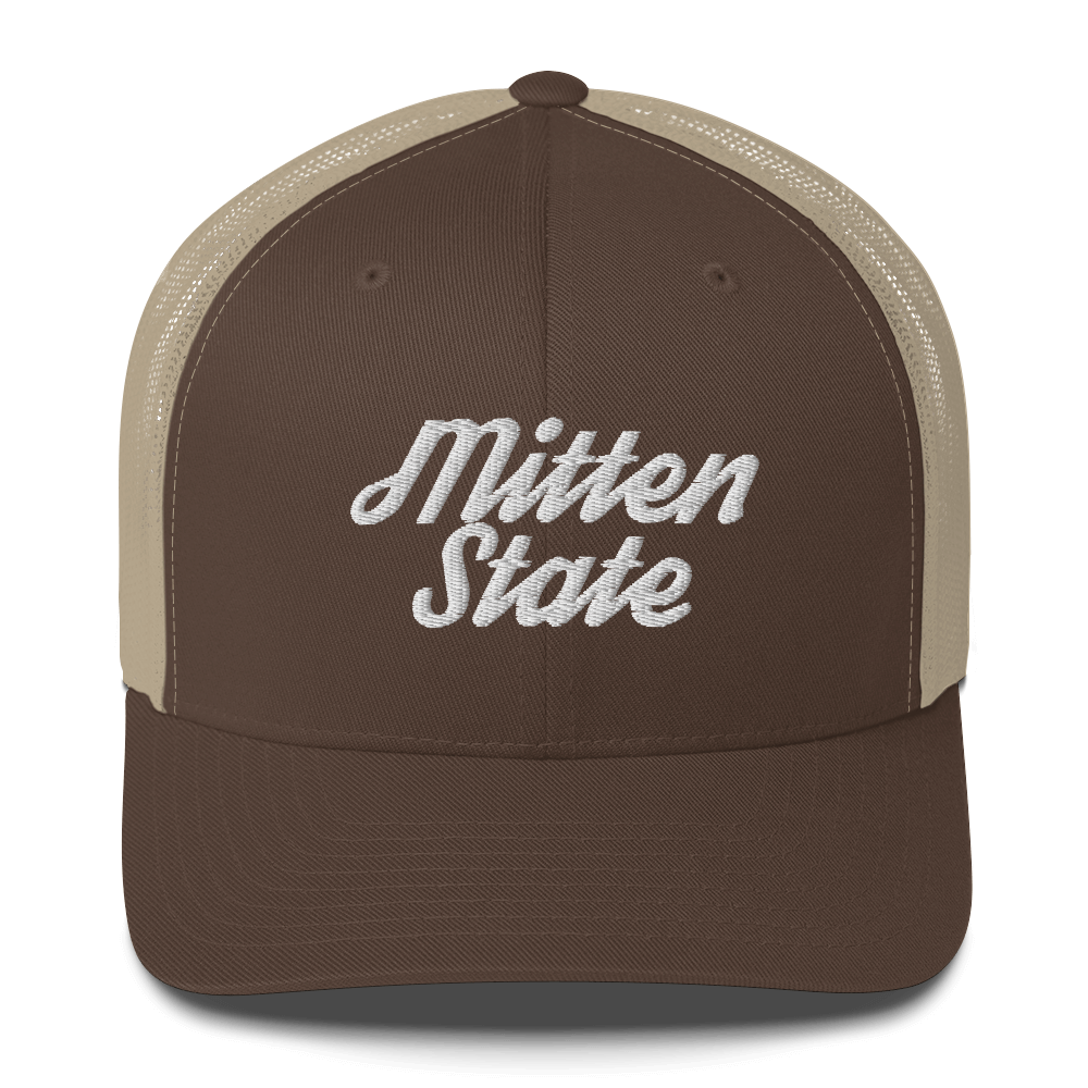 Michigan 'Mitten State' Trucker Hat (Script Font)