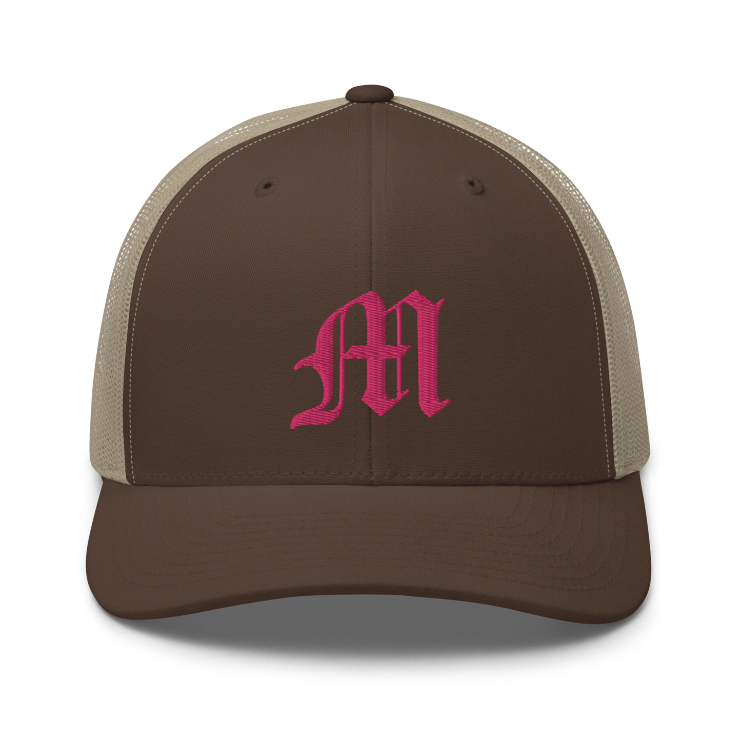 Michigan 'Old English M' Trucker Hat | Pink Embroidery