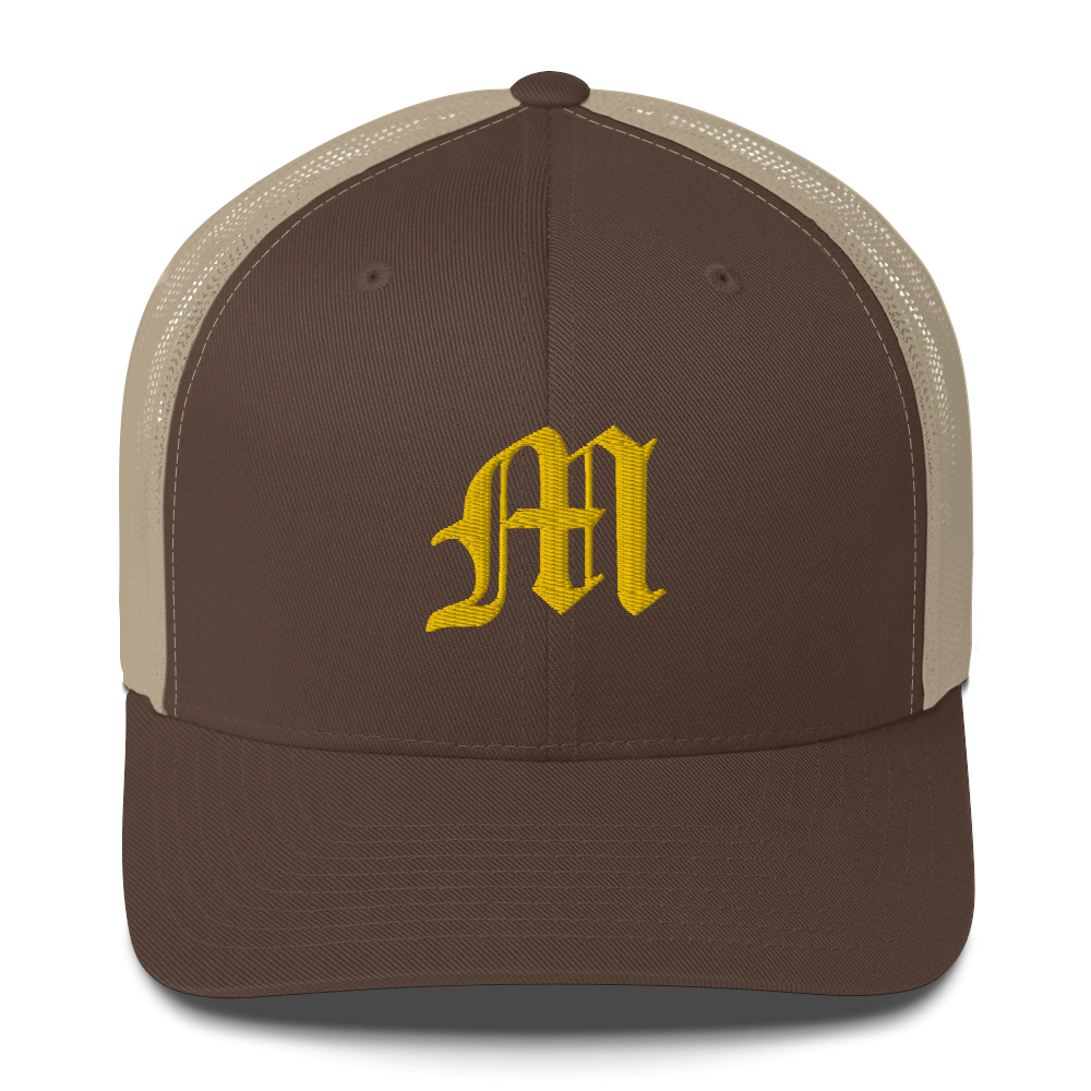 Michigan 'Old English M' Trucker Hat | Gold Embroidery