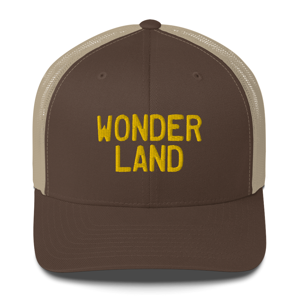 Michigan 'Wonderland' Trucker Hat (Licence Plate Font) | Gold Embroidery