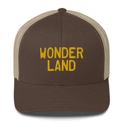 Michigan 'Wonderland' Trucker Hat (Licence Plate Font) | Gold Embroidery