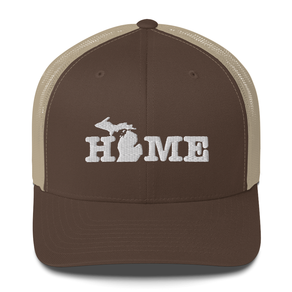 Michigan 'Home' Trucker Hat (Typewriter Font)