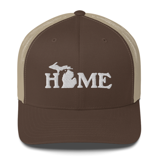 Michigan 'Home' Trucker Hat (Woodcut Font)