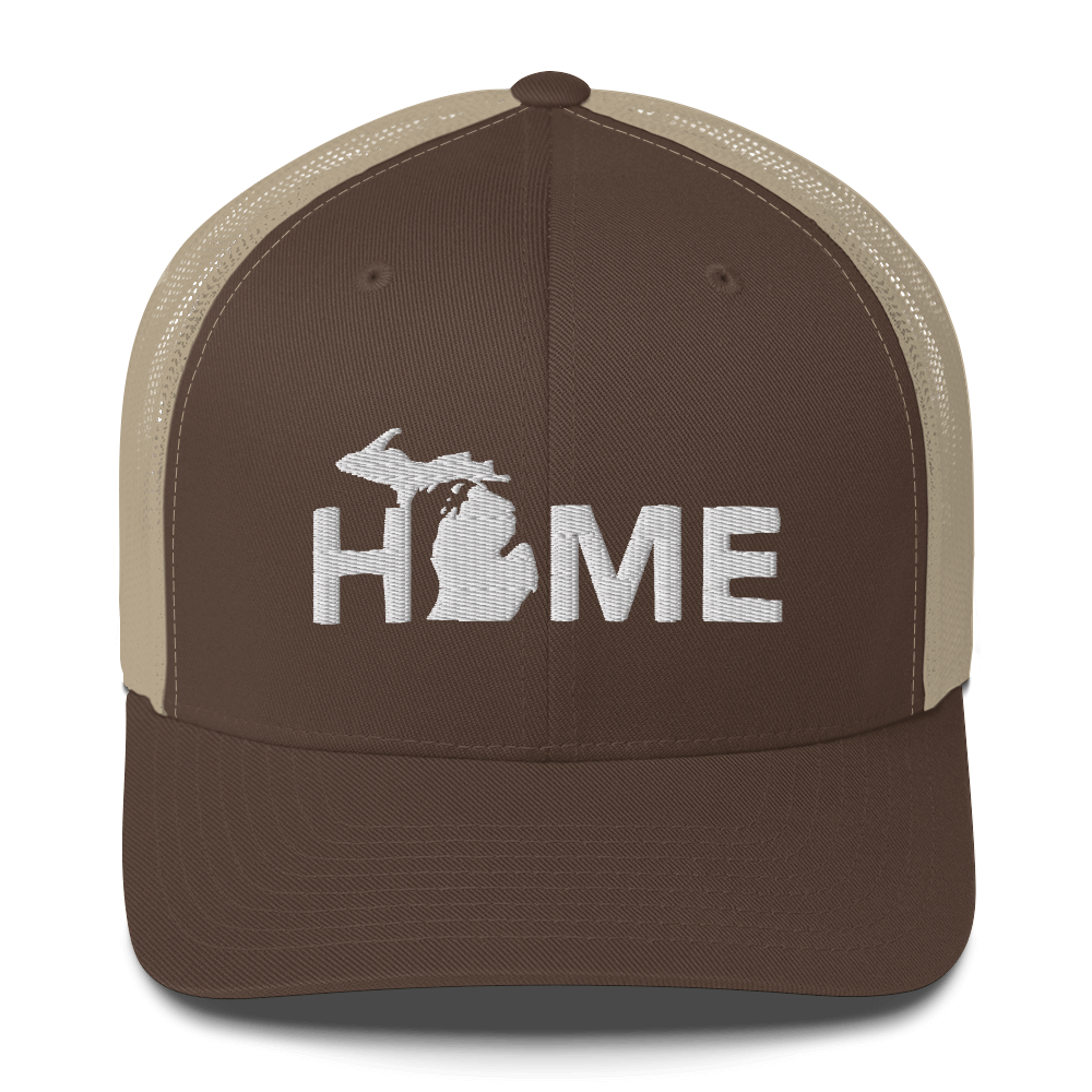 Michigan 'Home' Trucker Hat (Geometric Sans Font)