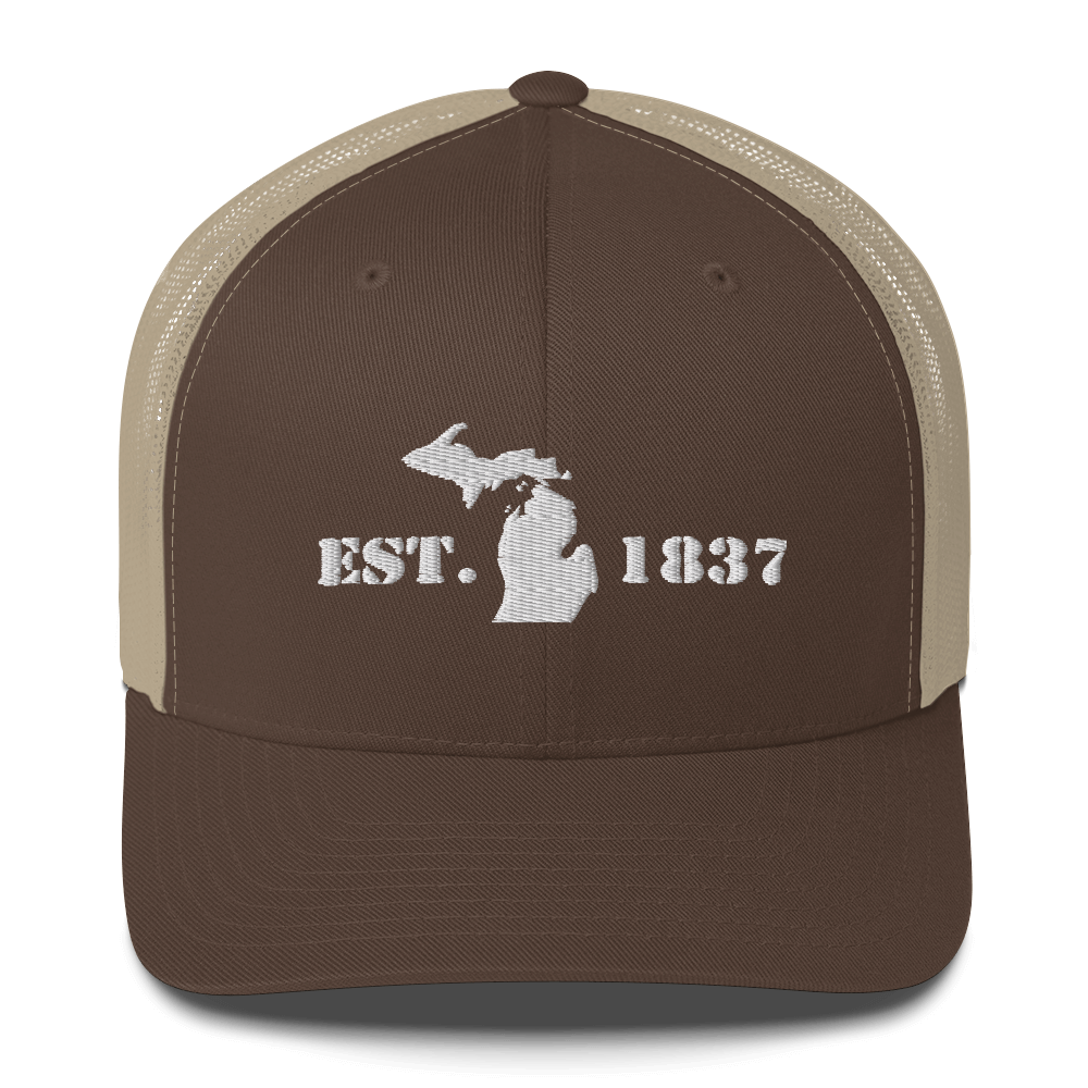 Michigan 'EST 1837' Trucker Hat (Army Font)