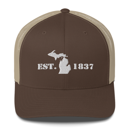 Michigan 'EST 1837' Trucker Hat (Army Font)