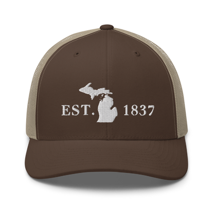 Michigan 'EST 1837' Trucker Hat (Didone Font)