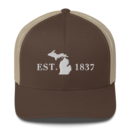 Michigan 'EST 1837' Trucker Hat (Didone Font)