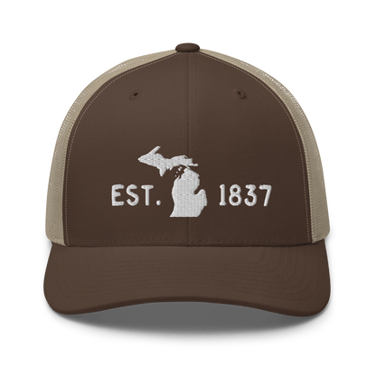 Michigan 'EST 1837' Trucker Hat (Licence Plate Font)