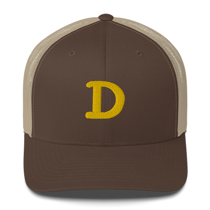 Detroit 'Old French D' Trucker Hat | Gold Embroidery