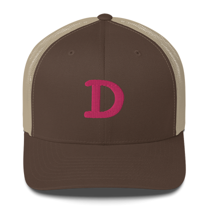 Detroit 'Old French D' Trucker Hat | Pink Embroidery