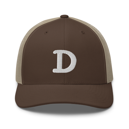 Detroit 'Old French D' Trucker Hat | White/Navy Embroidery