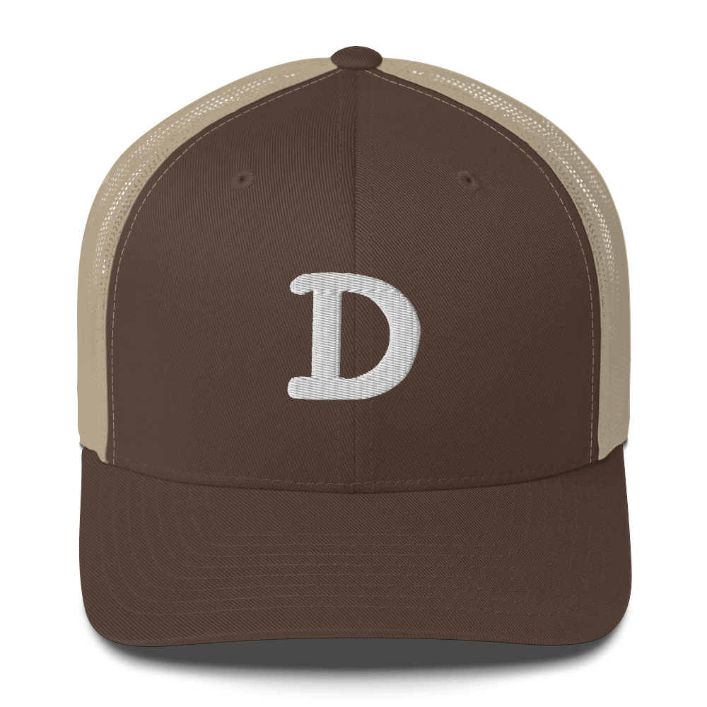 Detroit 'Old French D' Trucker Hat | White/Navy Embroidery