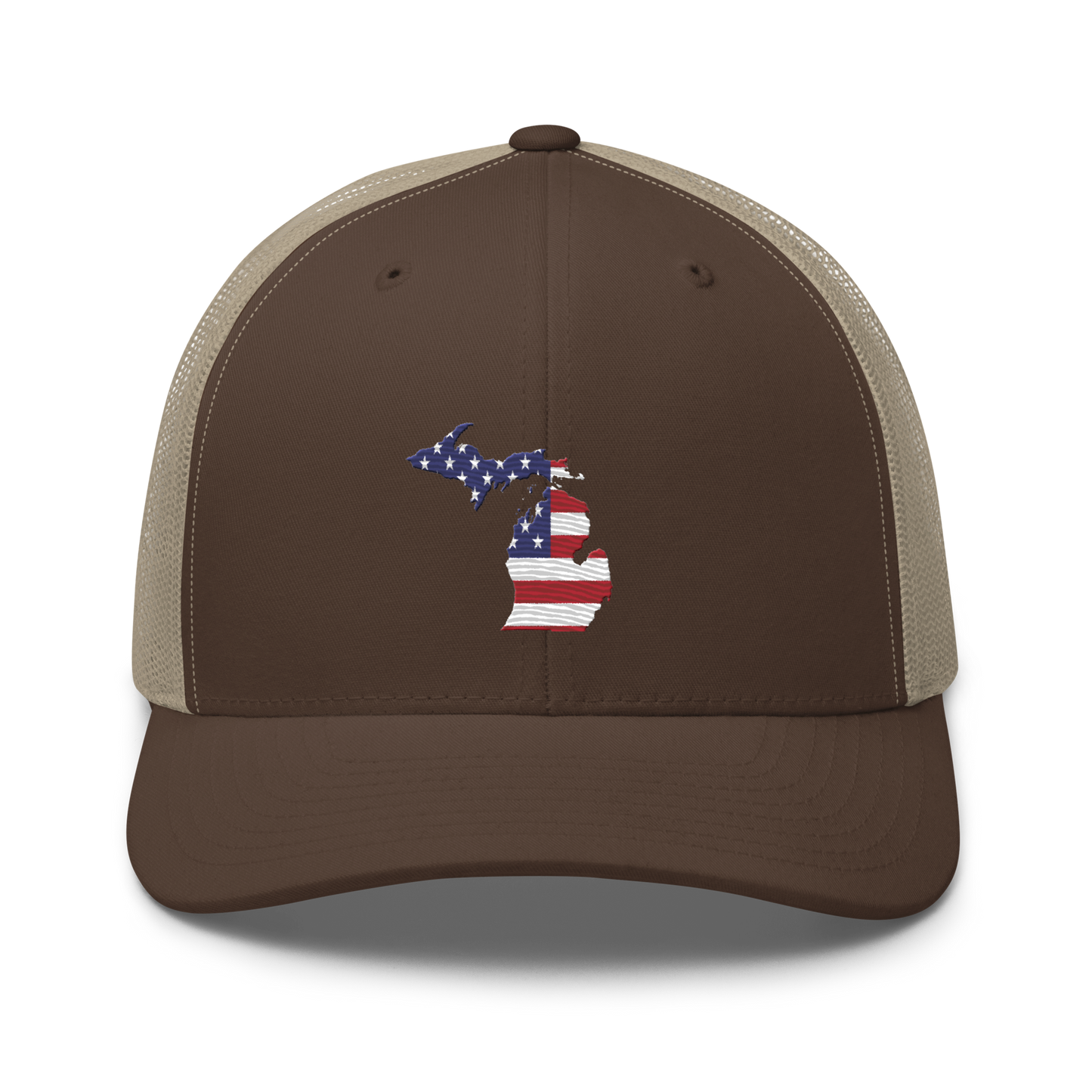 State of Michigan Trucker Hat (w/ USA Flag Outline)