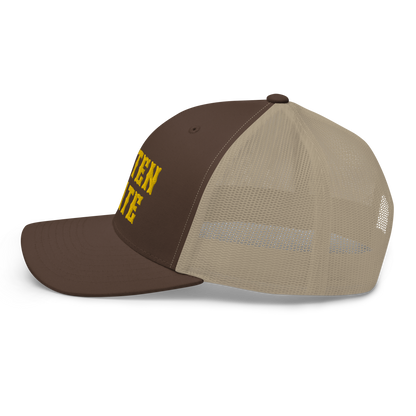 Michigan 'Mitten State' Trucker Hat (Western Font) | Gold Embroidery