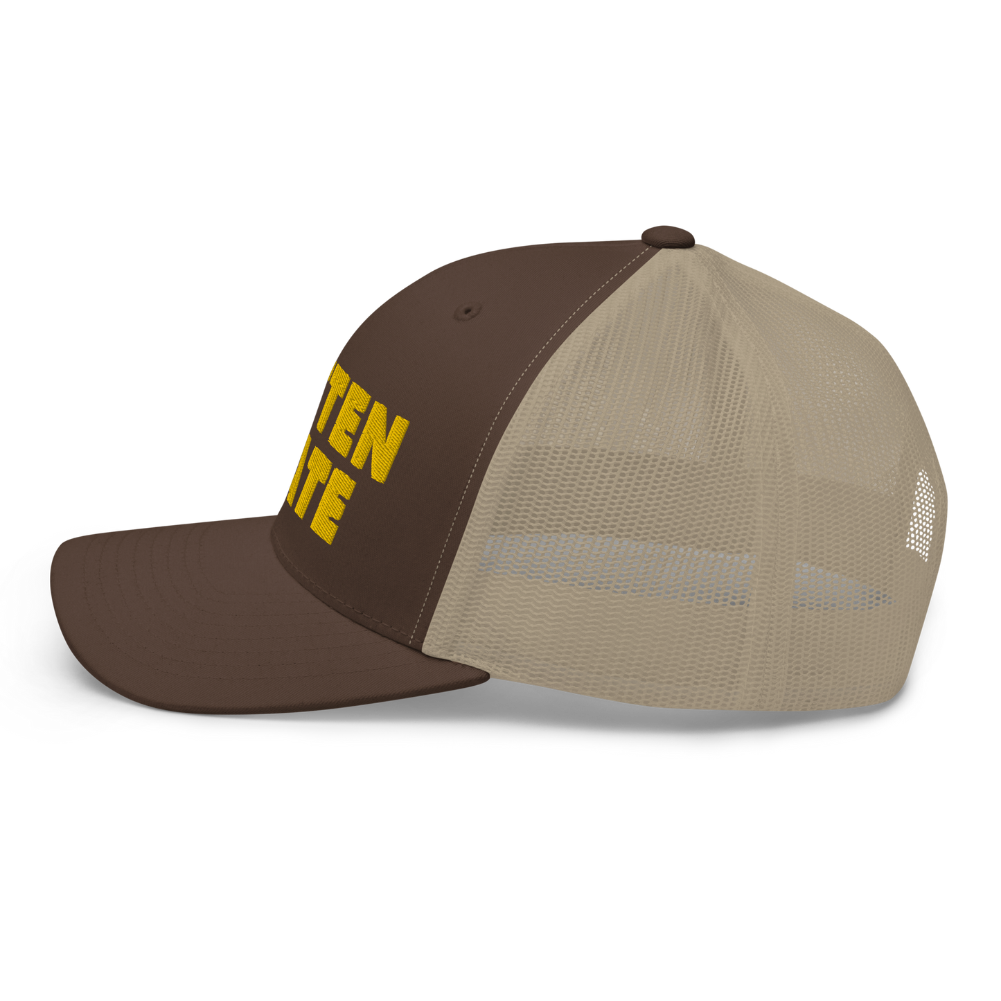 Michigan 'Mitten State' Trucker Hat (Geometric Sans Font) | Gold Embroidery