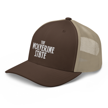 Michigan 'The Wolverine State' Trucker Hat (Vicious Mustelid Font)