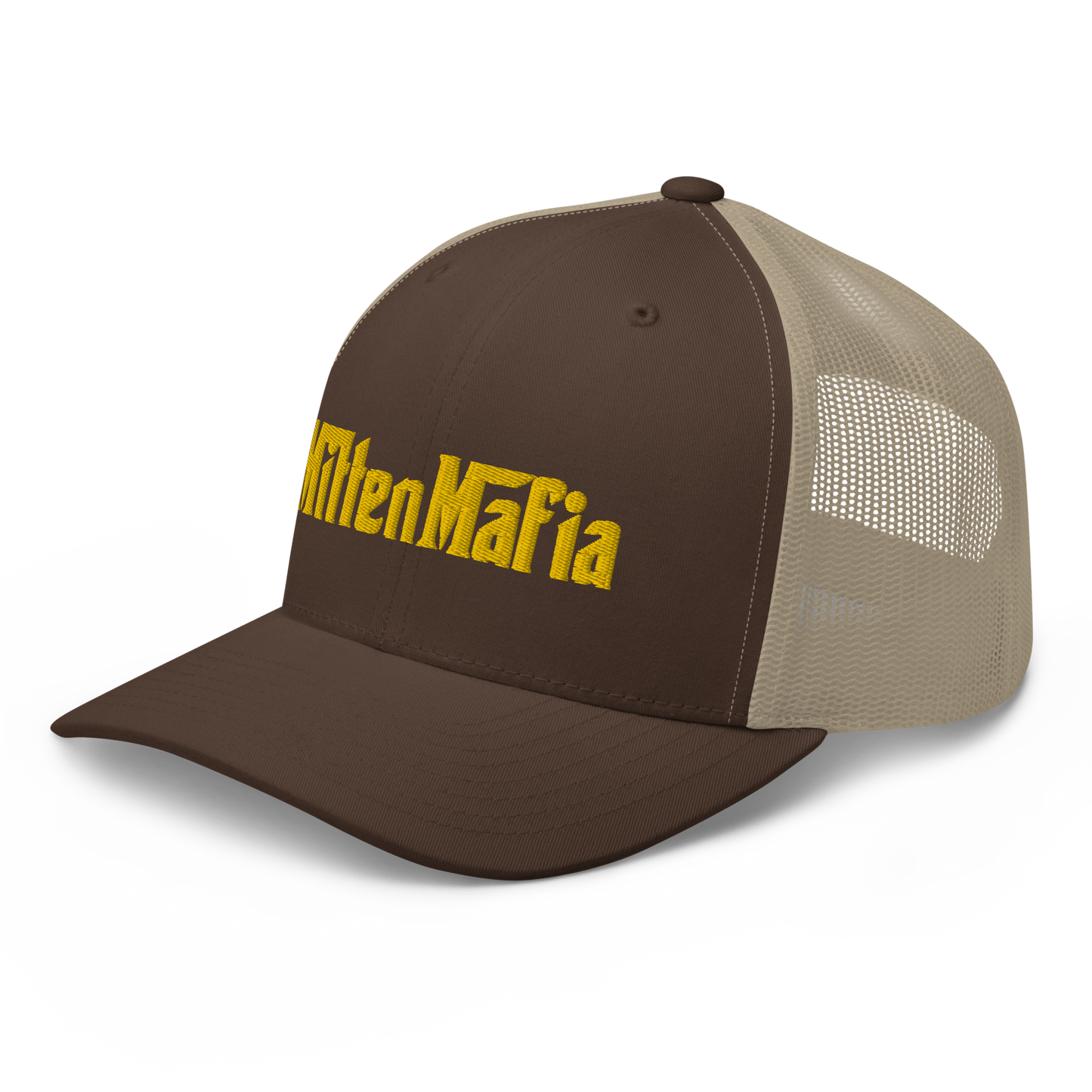 Michigan 'MittenMafia' Trucker Hat (Gangster Font) | Gold Embroidery