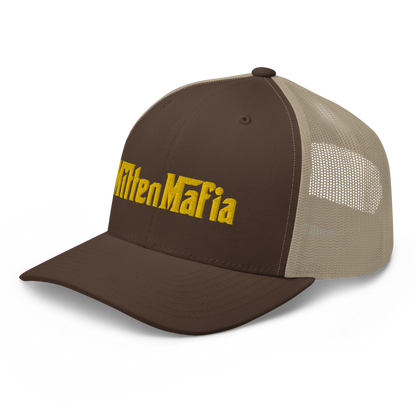 Michigan 'MittenMafia' Trucker Hat (Gangster Font) | Gold Embroidery