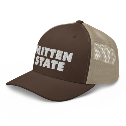 Michigan 'Mitten State' Trucker Hat (Geometric Sans Font)