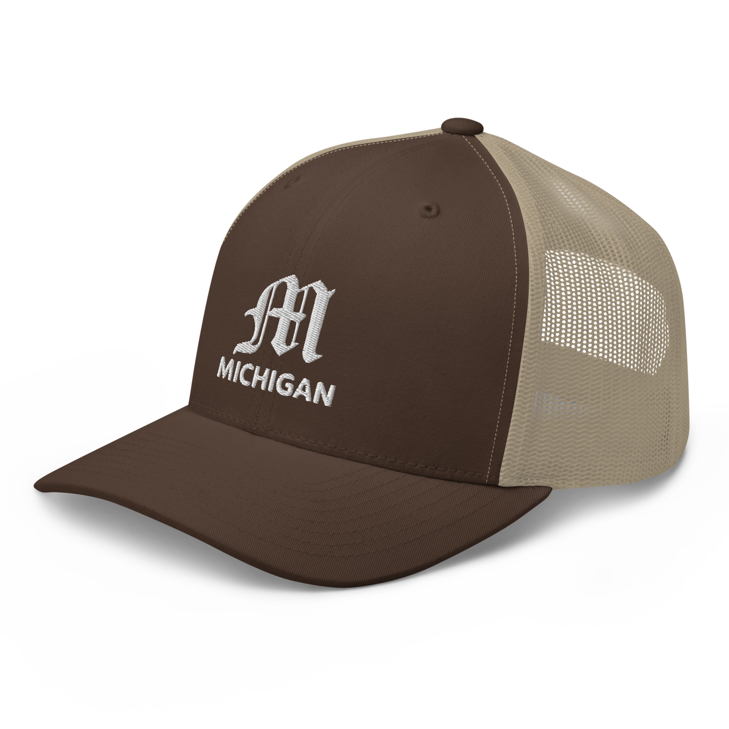 'Michigan' Trucker Hat (w/ Old English 'M')