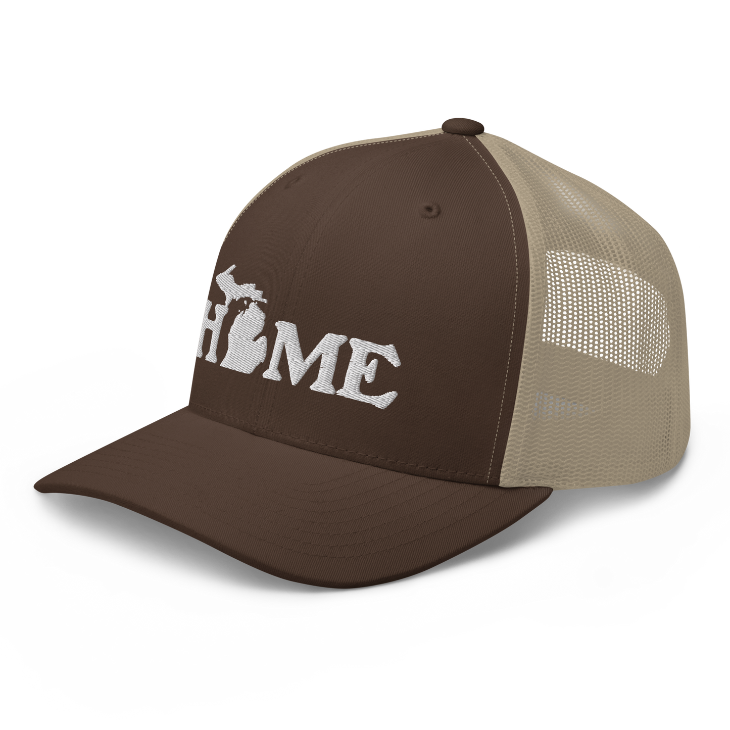 Michigan 'Home' Trucker Hat (Woodcut Font)