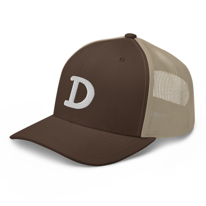 Detroit 'Old French D' Trucker Hat | White/Navy Embroidery