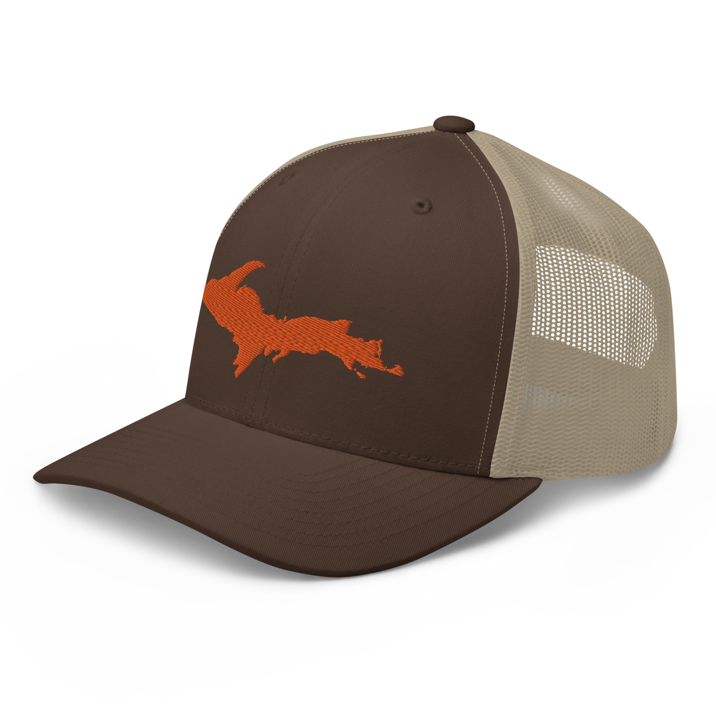 Michigan Upper Peninsula Trucker Hat (w/ Orange UP Outline)