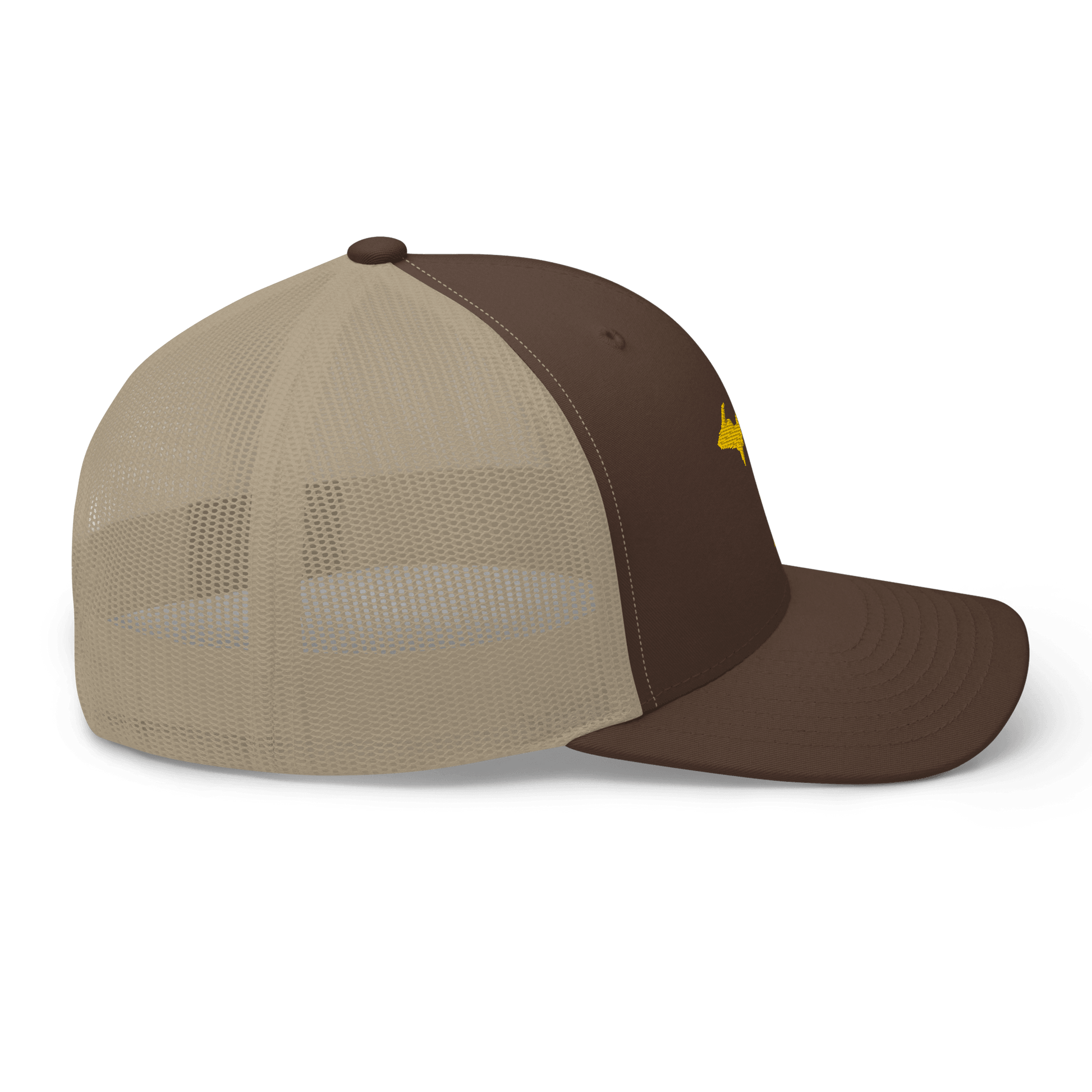 Michigan Trucker Hat (w/ Michigan Outline) | Gold Embroidery - Circumspice Michigan