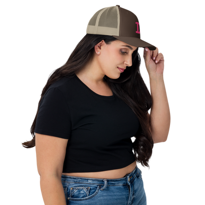 Detroit 'Old French D' Trucker Hat | Pink Embroidery