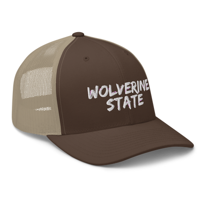 Michigan 'Wolverine State' Trucker Hat (Angry Brush Font)