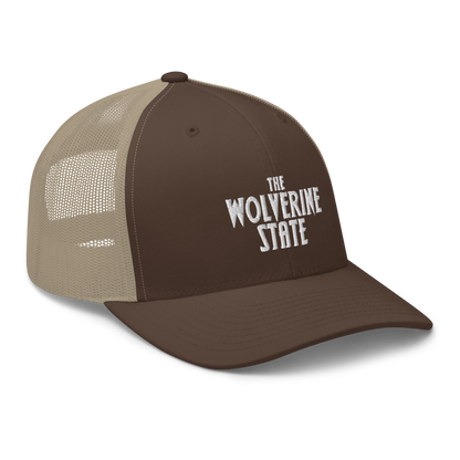 Michigan 'The Wolverine State' Trucker Hat (Vicious Mustelid Font)