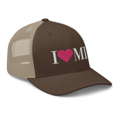 Michigan 'I ❤️ MI' Trucker Hat (Didone Font)