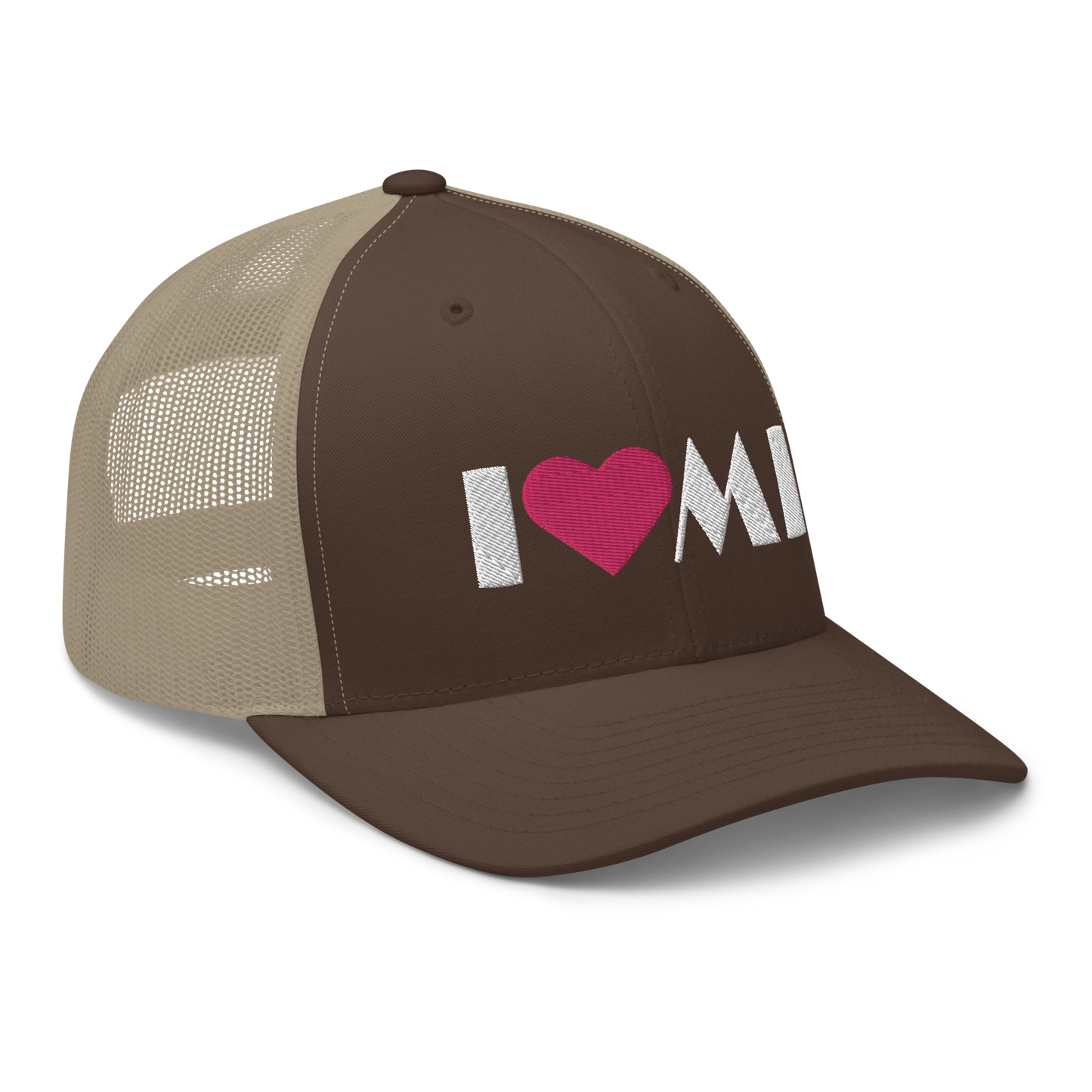 Michigan 'I ❤️ MI' Trucker Hat (Art Deco Font)