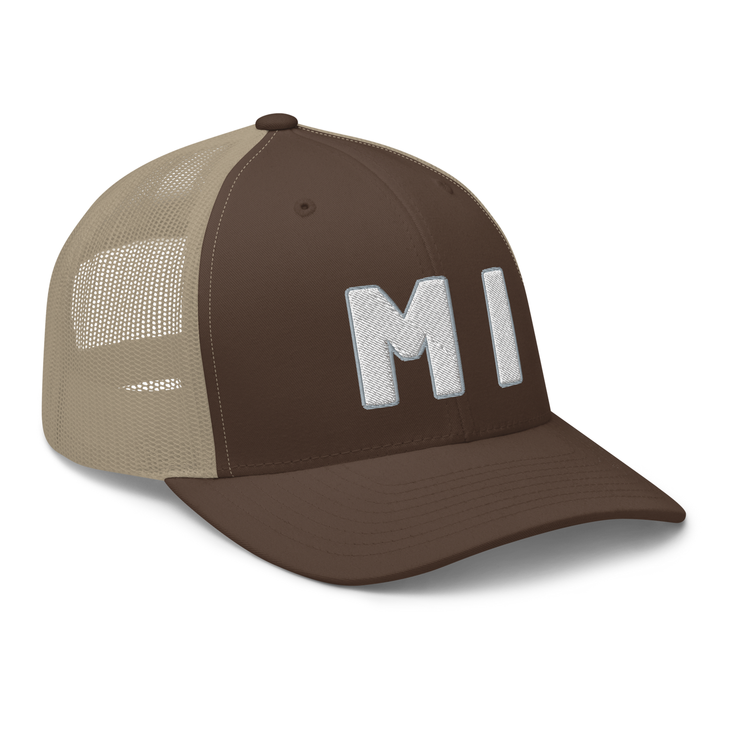 Michigan 'MI' Trucker Hat (1940s Baseball Font)